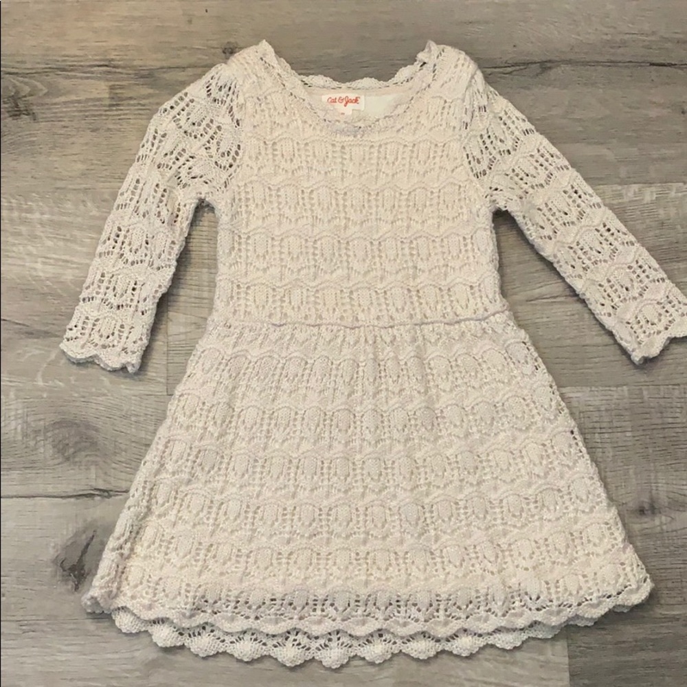 Beautiful crocheted dress with cotton lining